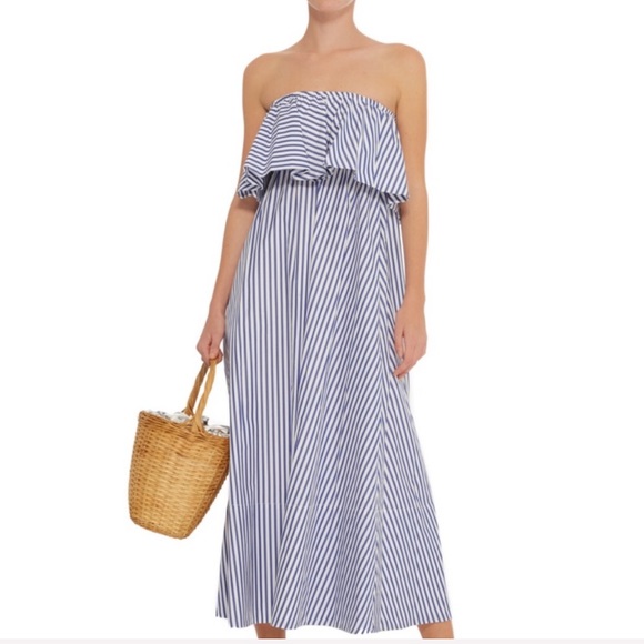 - NWT - M.D.S Stripes Ruffled Maxi Dress - Picture 2 of 8